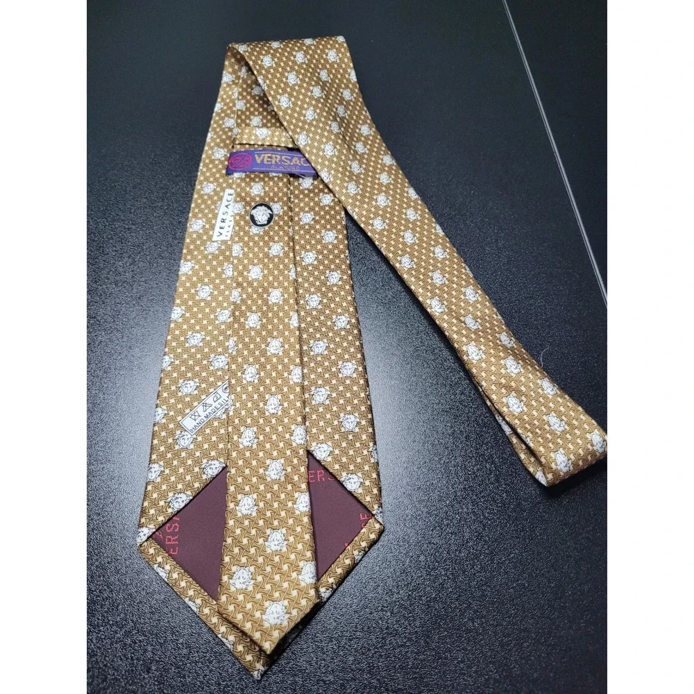 Versace Men's Necktie Gold Medusa Head Silk 4